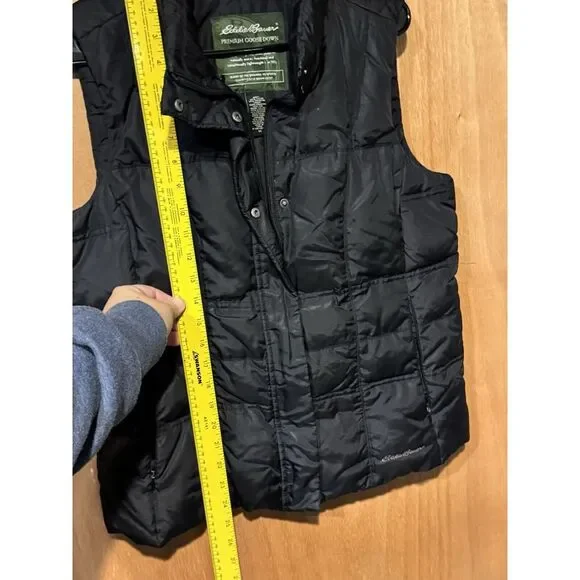 Eddie Bauer Goose Down Black Puffer Vest In Medium - Picture 4 of 4